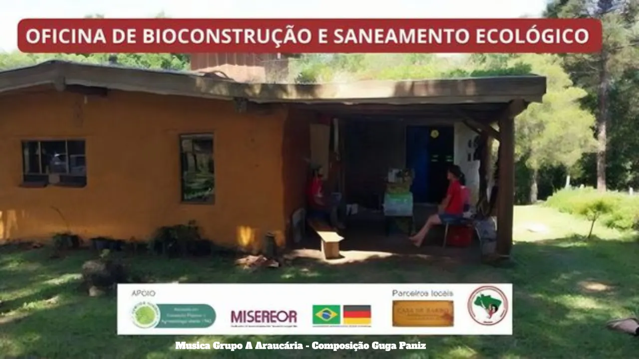 Foto da notícia “Oficinas de Bioconstrução e saneamento ecológico promovida pelo Centro Vianei de Educação Popular e Casa de Barro SC.”