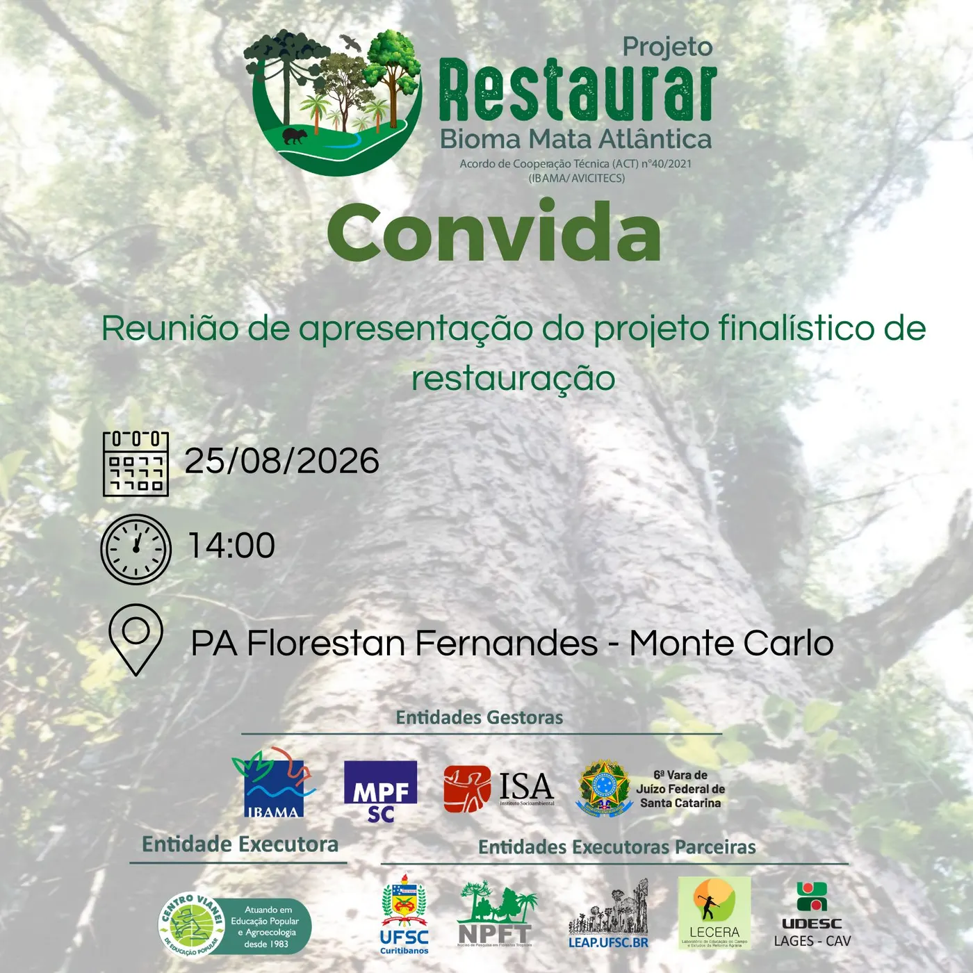 Foto da notícia “Projeto Restaurar apresenta novo projeto finalístico aos assentamentos beneficiários”