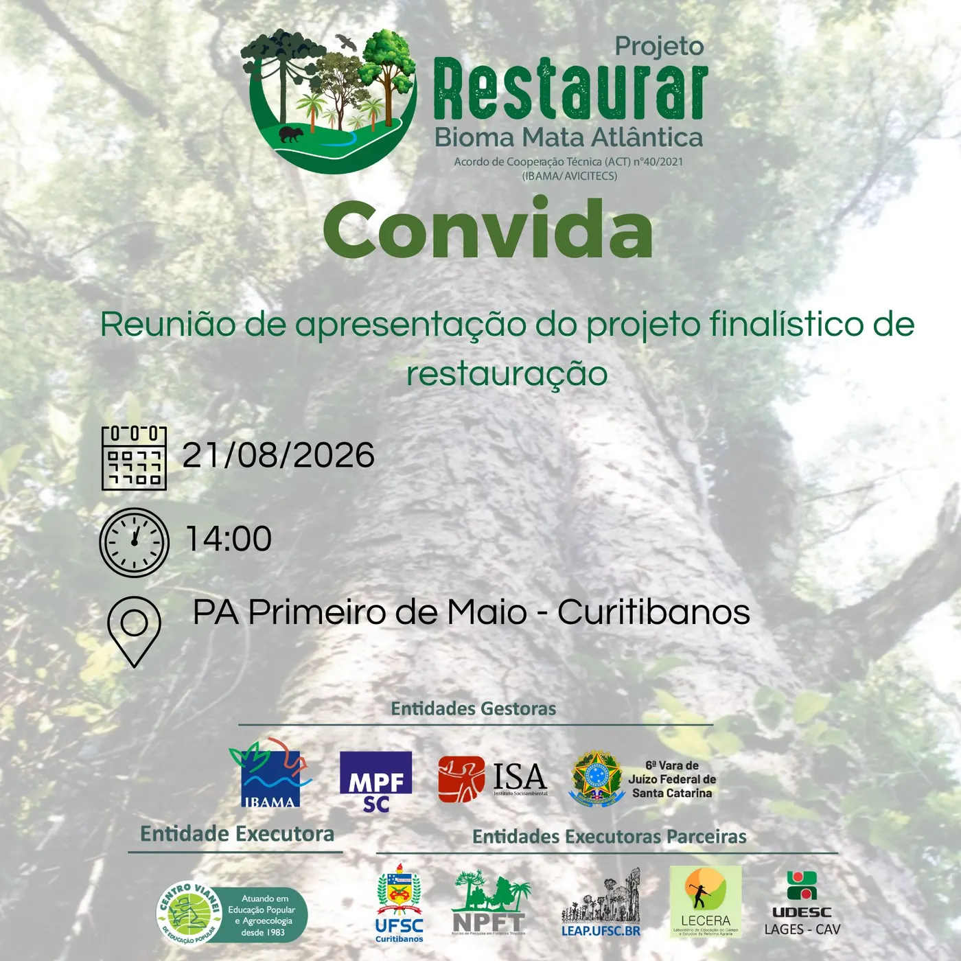 Foto da notícia “Projeto Restaurar apresenta novo projeto finalístico aos assentamentos beneficiários”