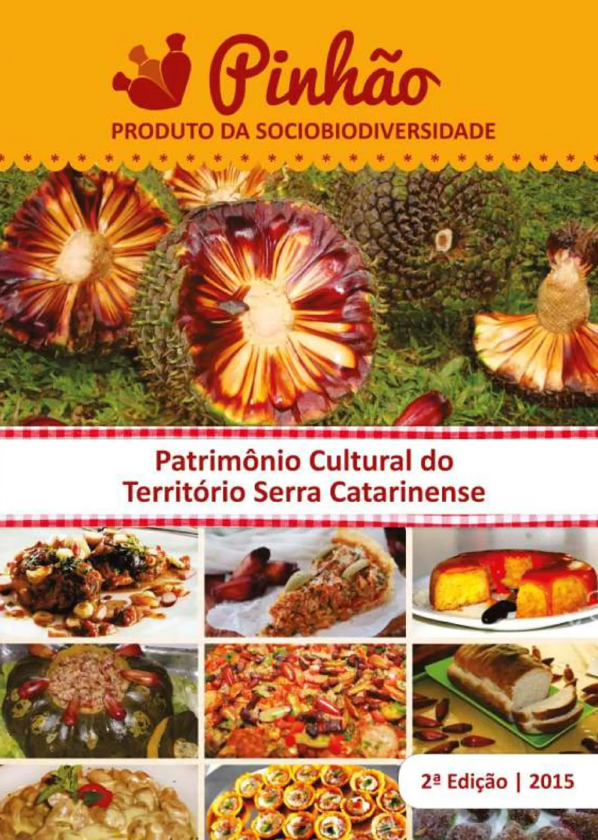 Capa da cartilha “Pinhão, produto da sociobiodiversidade”, com receitas de pinhão